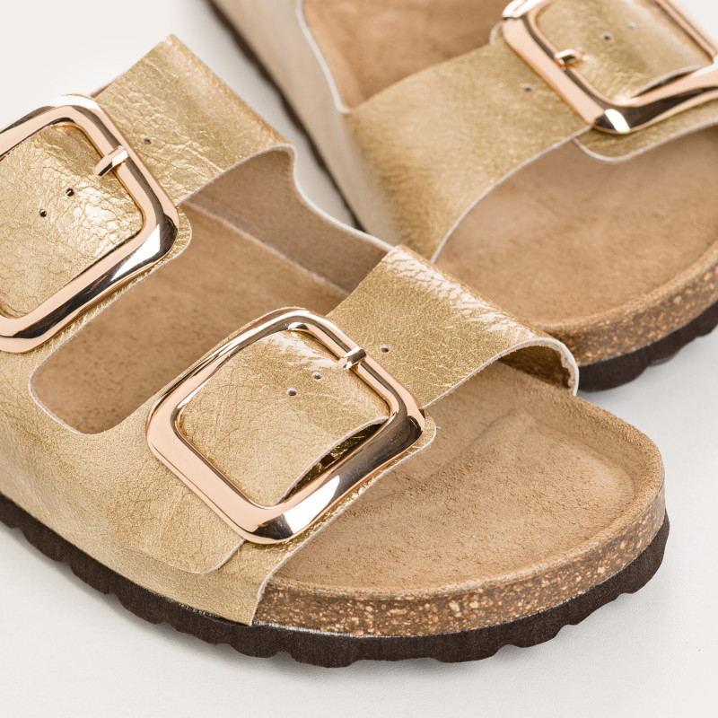 SANDALES REQINS NIDA VERNIS GRAINE PLATINE